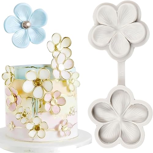 Molde de fondant veteado de flor de cerezo para decoración de tartas, decoración de cupcakes de chocolate, caramelo y azúcar, pasta de goma de