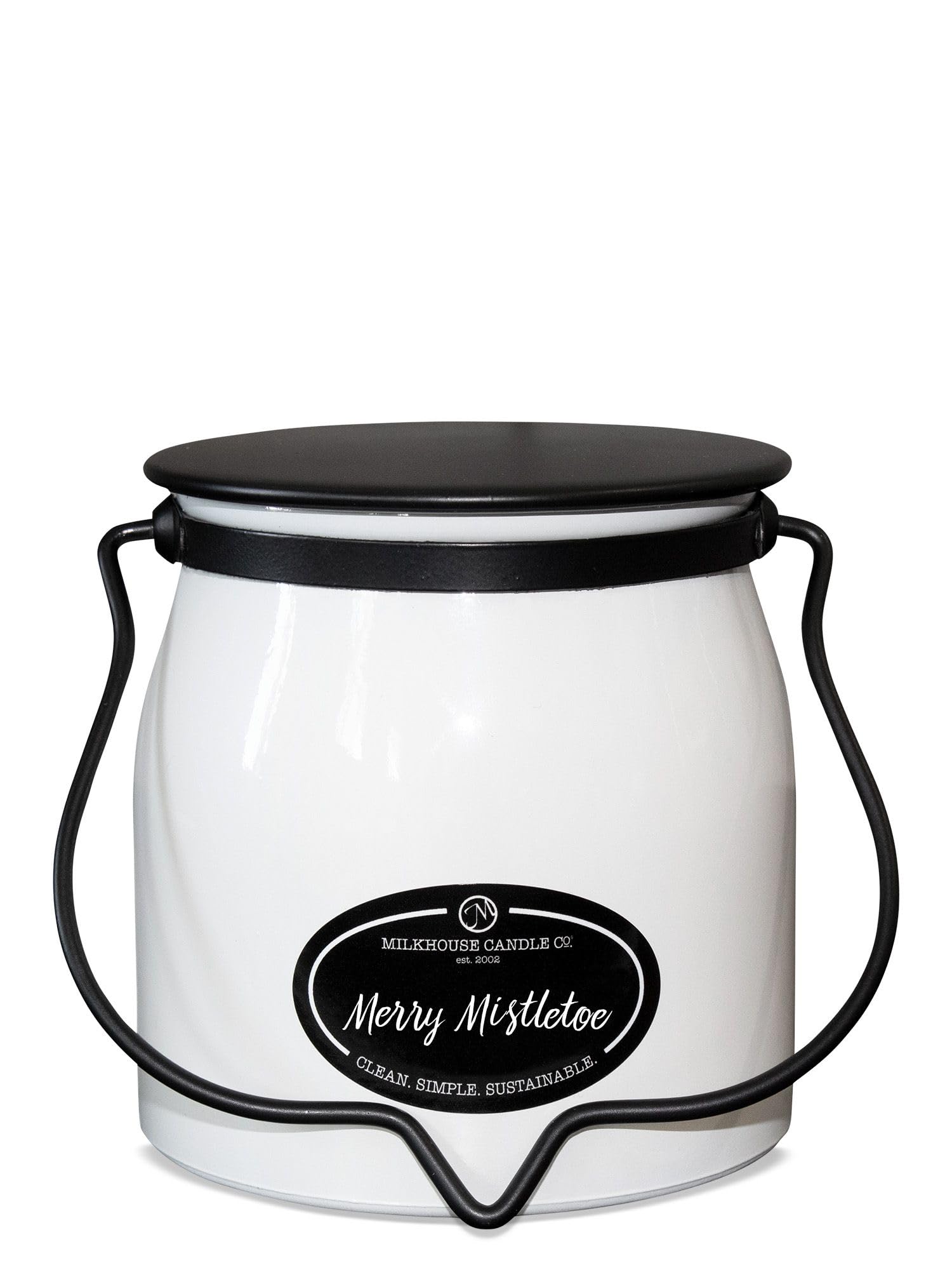 Milkhouse Candle Company, Merry Mistletoe Creamery Collection Duftkerze Soja-Kerze: Butterdose, Butterglas, 473 ml