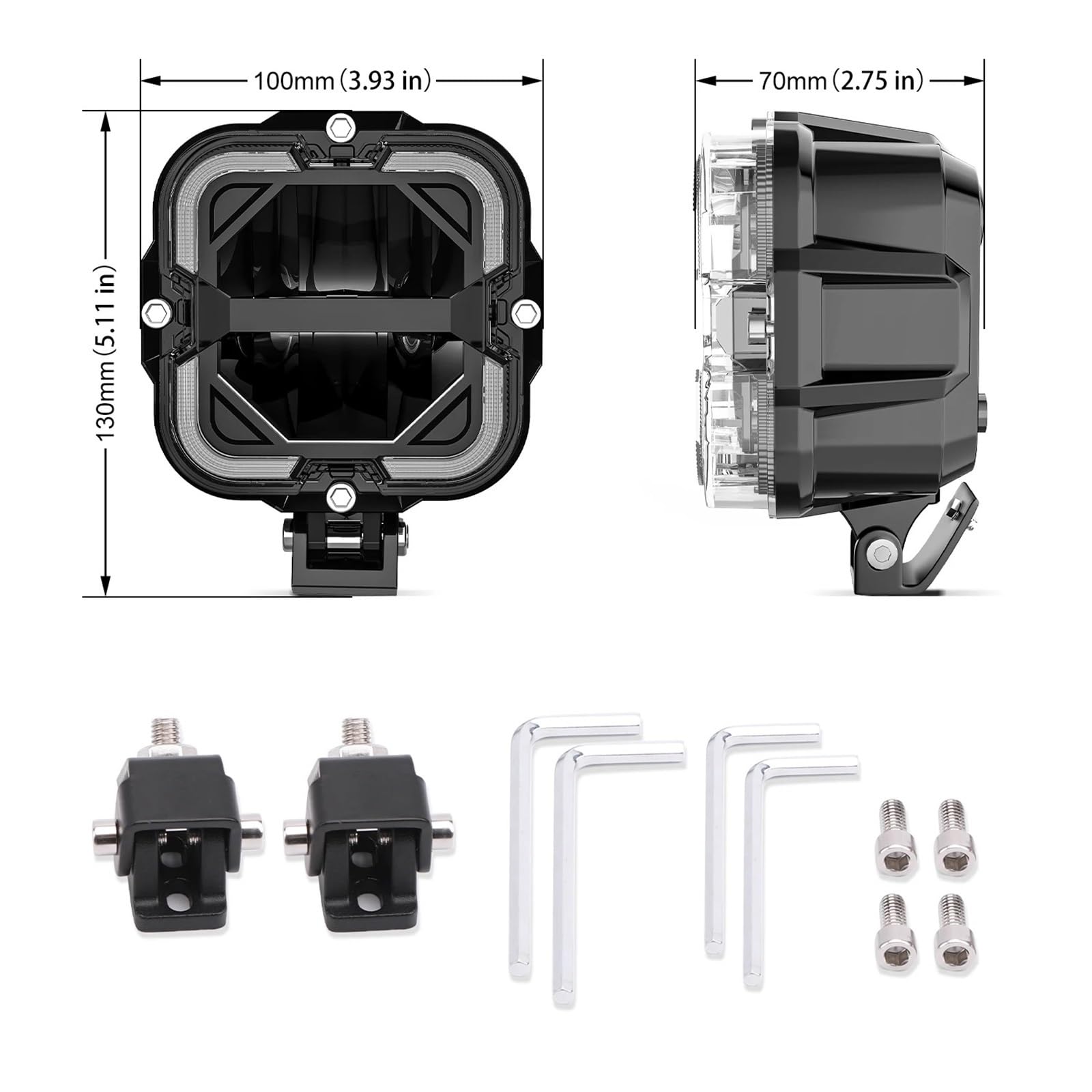SANCAK Faro Anteriore Barra Luminosa Da Lavoro A LED Per Auto | Per Camion Fuoristrada SUV ATV Moto Bianco E Ambra Drl 12v Lampada Faretto Luce Di Guida