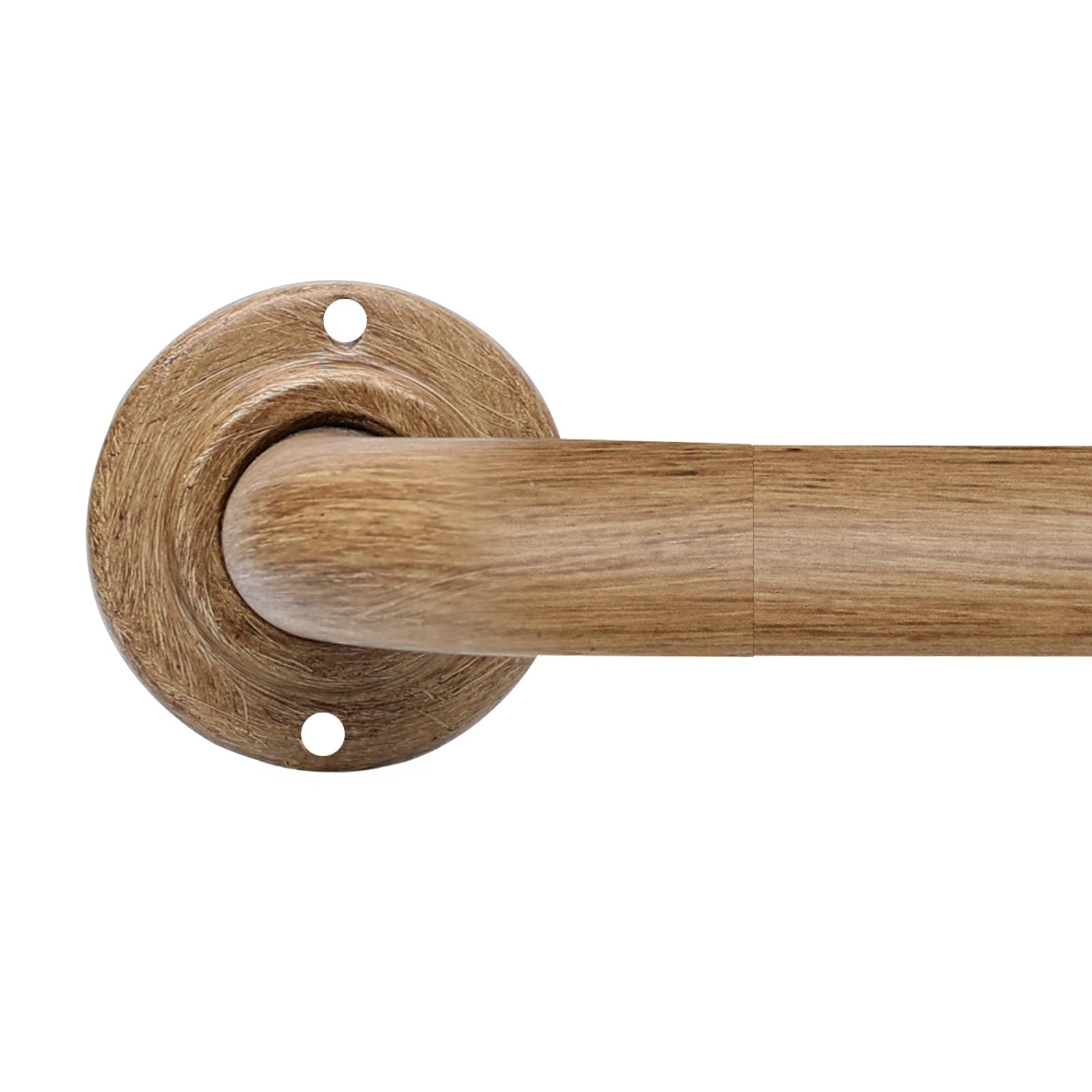 Photo 1 of Wood Curtain Rods for Windows: 1 Inch Diameter Heavy Duty Adjustable Curtain Rod 72" to 144", Wood Grain Pattern Blackout Wrap Around Windows Rod for Indoor and Outdoor,All Metal