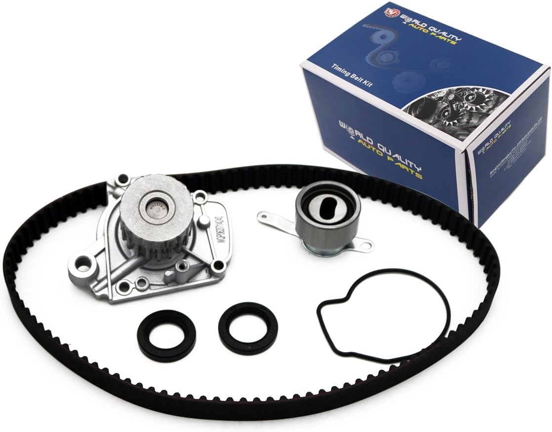 WQ Timing Belt Kit W/Water Pump TCKWP224 WP224K1B TB224LK2 Fits Honda Civic Del Sol SL 1.6L 1590CC L4 SOHC D16Y5 D16Y7 D16Y8 D16B5
