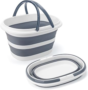 Collapsible Water Bucket with Handle, 10L2.6 Gallon Foldable Plastic Bucket for Mopping, Window Cleaning, Car Washing, Fishing, Ice Buckets for Camping, Portable Household Organizer Caddy