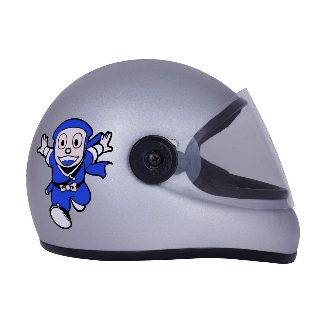 Sage Square Adjustable Cartoon Full Face Helmet for Kids Baby Safety and Comfort (3-12 Years) (Silver Matte)-image-30