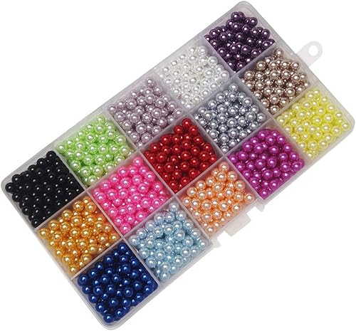 Miniatura 10 de Chenkou Craft 4500 cuentas redondas de 0.15 pulgadas (0.157 in) surtidas, sin agujero, para álbumes de recortes, manualidades, decoración de cuentas