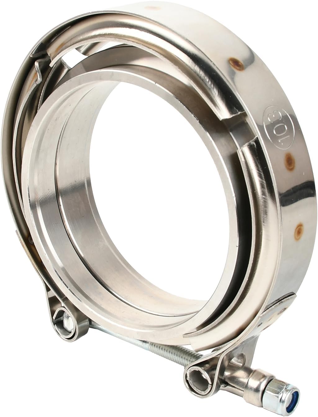 T304 Stainless Steel 4'' Inch V Band Bolt Clamp With Male Female Flanges Assembly For Exhaust System,Turbocharger,Exhaust Clamps 2PCS