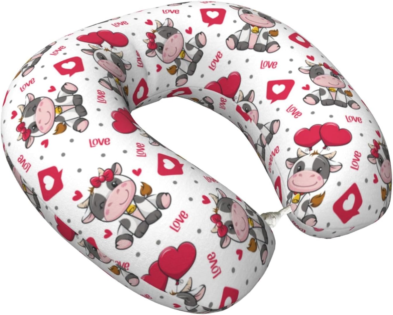 Caring Cow Travel Pillow Memory Foam Neck Pillow, Travel Essentials Airplane Pillow, Neck Pillow for Traveling/Sleeping, Travel Accessories for Women Men