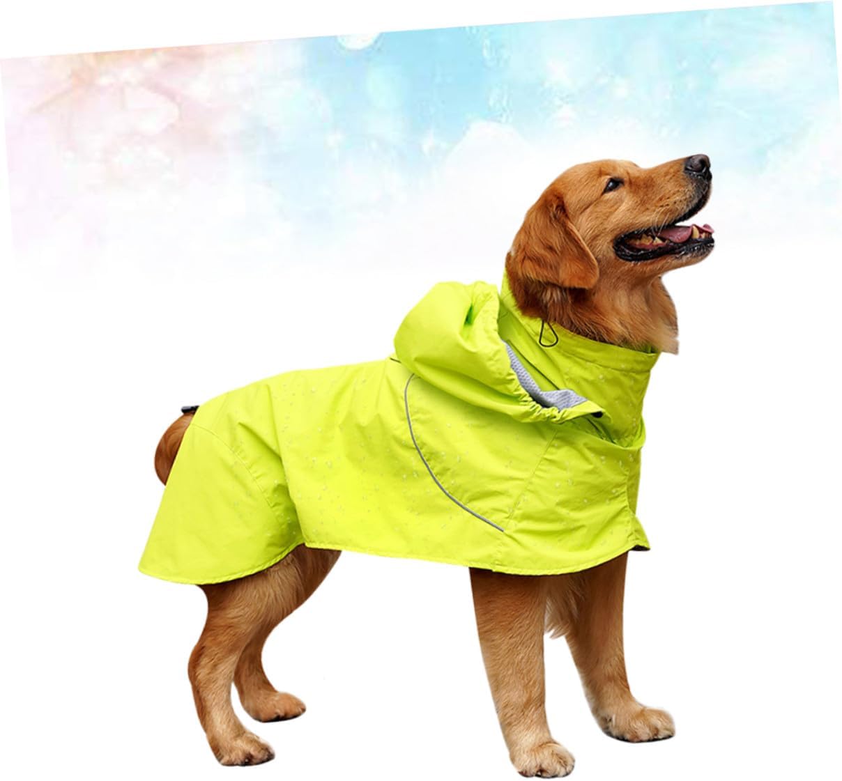 UPKOCH Dog Raincoat Waterproof Nylon Rain Jacket with Adjustable Hood and High Collar XL, Pet Rain Clothes Suitable for Outdoor Walking and Rainy Weather