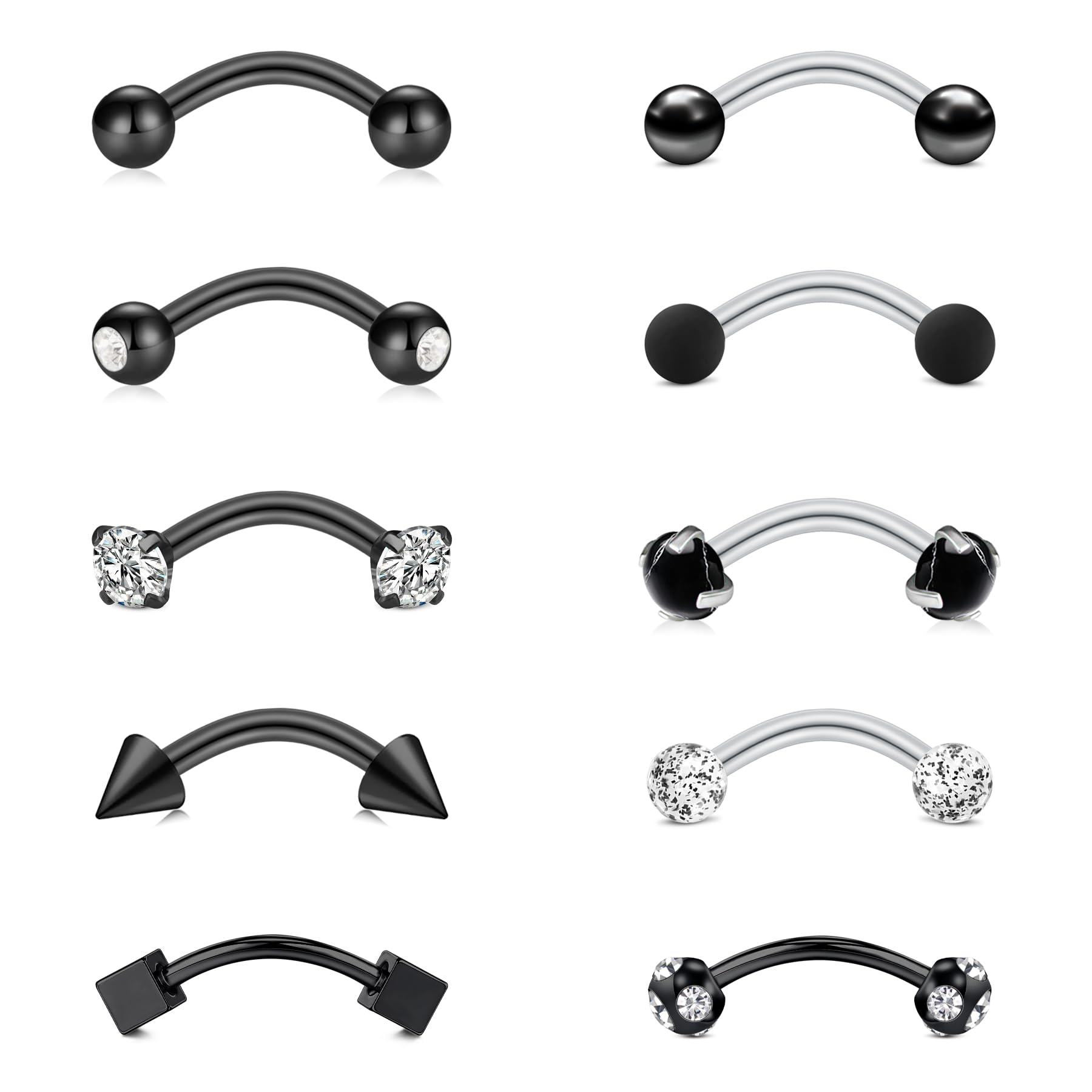 ESHIONER G23 Titan Conch Piercing Schmuck Helix Silber Hoop Septum Rook Tragus Daith Piercing CZ Hinged Segment Clicker 16G 8MM Nasenring Double Creolen Helix Knorpel Ohrringe für Damen