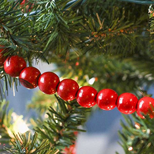 Red Wooden Bead Christmas Garland-An Old Fashioned Holiday Tree Garland For Christmas Tree Decoration By Factory Direct Craft #TOP4