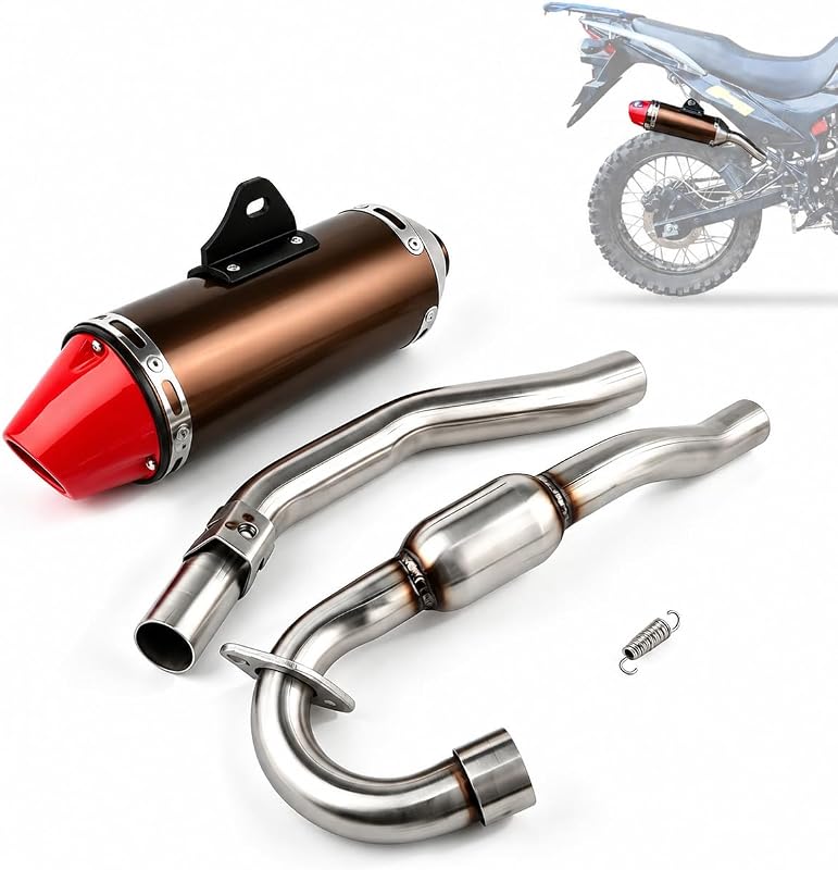 Silenciador de escape JFG RACING para CRF230F CRF 230F 150F/Hawk250 | Sistema de escape completo para CRF150F CRF230F 2003-2013 / Hawk 250