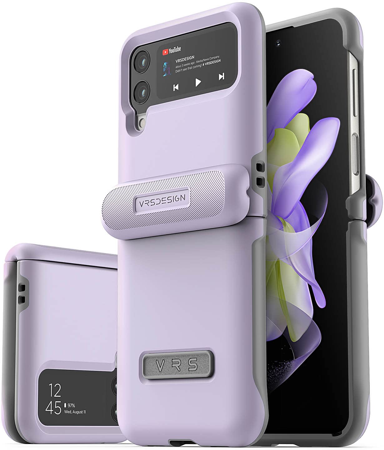 VRS Design Terra Guard Modern [Hinge Protection] designed for Samsung Galaxy Z Flip 4 case cover (2022) - Purple