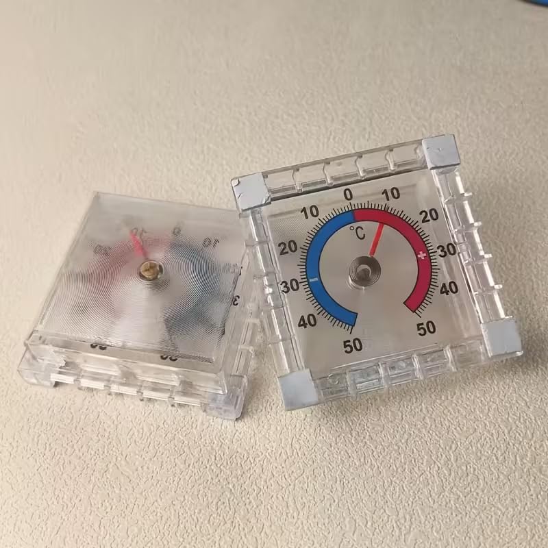 2-Pack Indoor Outdoor Thermometer Hygrometer, High Accuracy Temperature Meter with °C Scale, -50°C to 50°C, Wall Mount Monitor for Home, Greenhouse, Garden, Room (Square & Round) — view 3