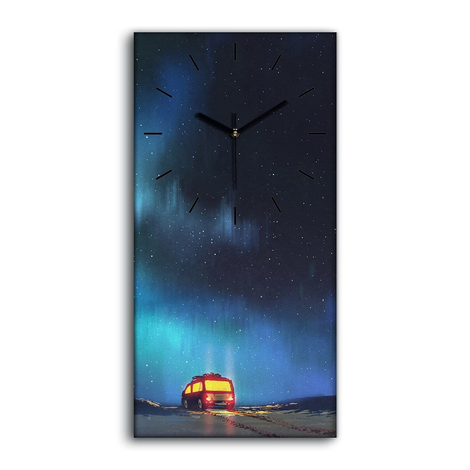 Horloge Toile Coloray 30x60cm Art Mural Haut de Gamme Fourgon de Livraison Garé