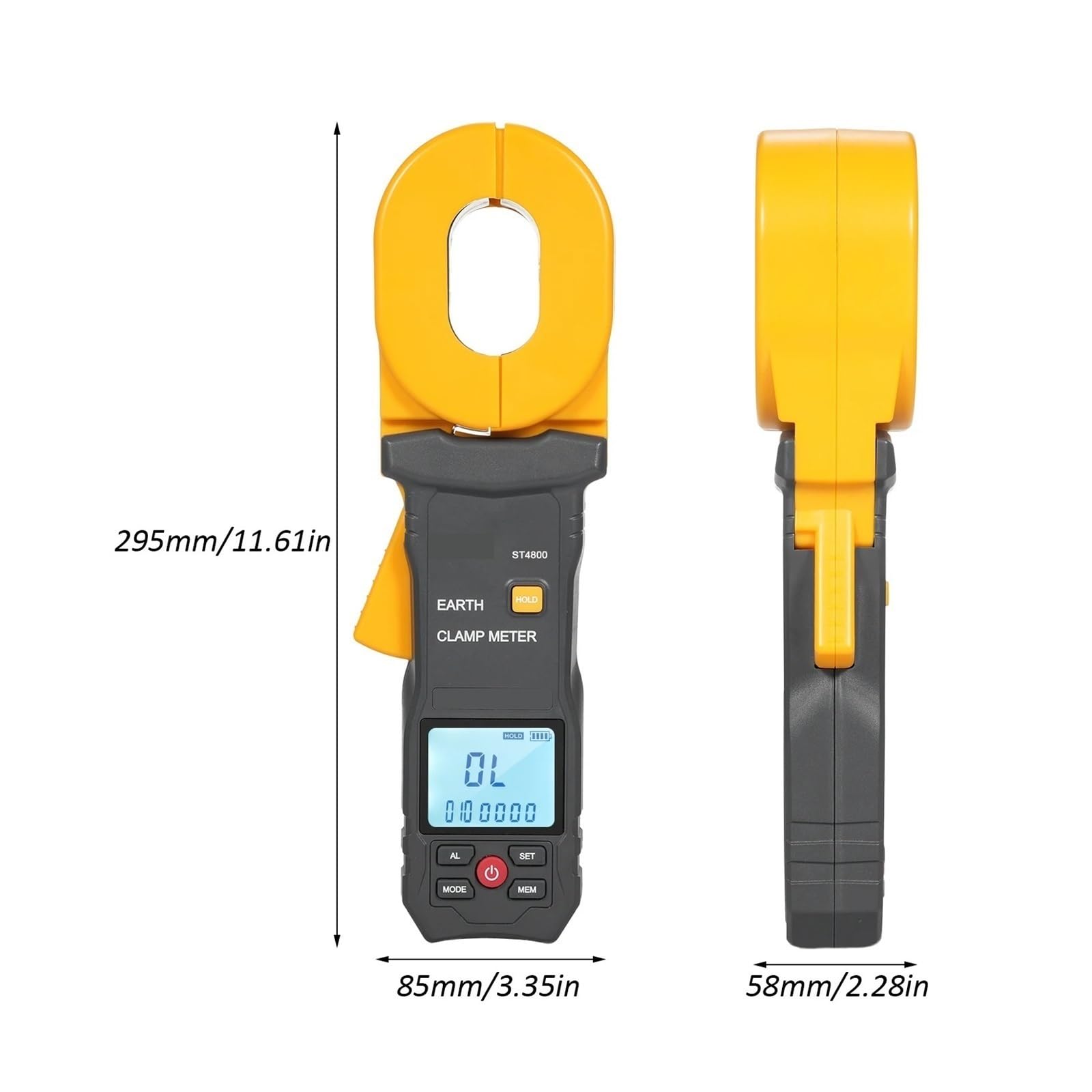 Miernik Rezystancji Uziemienia, Wielofunkcyjny, Cyfrowy Cęgowy, Wyświetlacz LCD, Alarm, Amperomierz ST4100/ST4800 Wysoka CzułOść(ST4100)