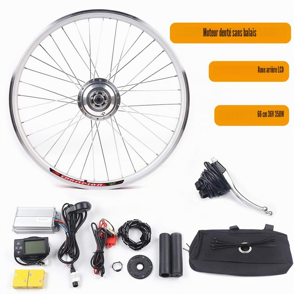 Kit de conversion de moteur électrique 36 V 250 W pour roue arrière Kit de conversion de vélo 26"
