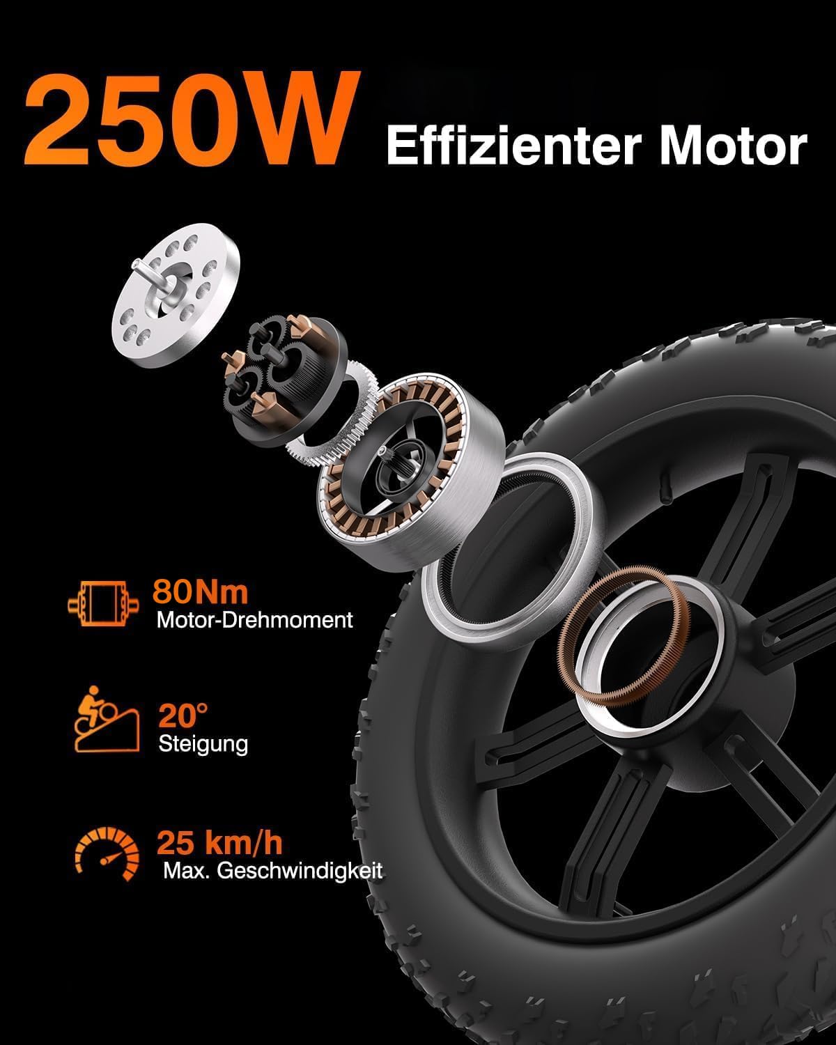 Bodywel F20Pro Bicicletas Eléctricas Adultos, 20x4” e-Bike Todo Terreno, Batería 48V 20Ah, Motor Bafang 250W, 7 Velocidades, Suspensión Ajustable, Frenos de Disco Doble- Plegable