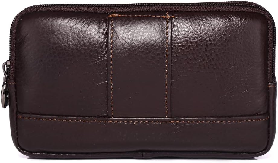 Leather Phone Belt Bag Holster Pouch for Men Loop Flip Coin Purse Case Cell Phone Waist Pack Pouch Case