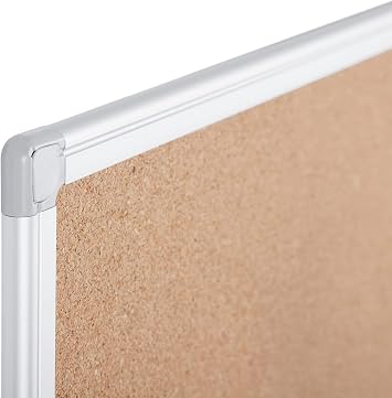 Bi-Office Earth Cork Notice Board, Aluminium Frame, 60 x 45 cm,brown