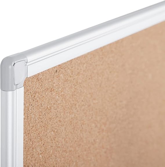 Bi-Office Earth Cork Notice Board, Aluminium Frame, 60 x 45 cm,brown