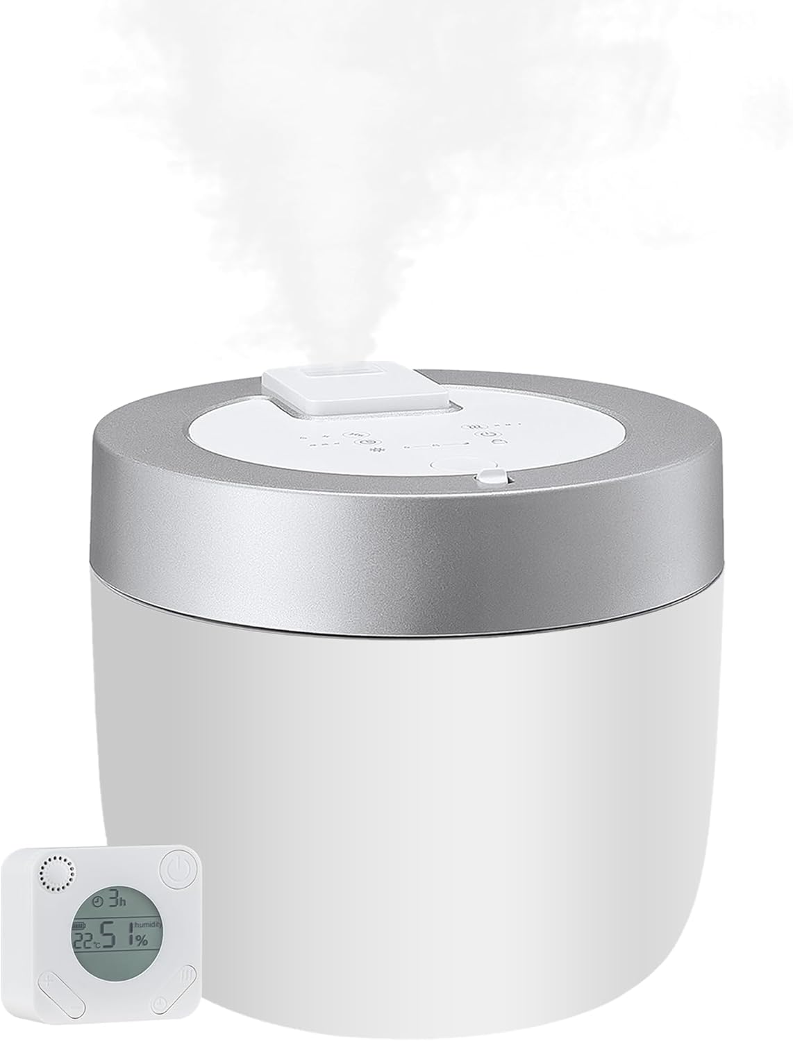 316 Stainless Steel Warm Mist Humidifier with Remote Control,4L/1.1Gal Warm Mist Humidifier for Bedroom,3 Mist Level & Precise Humidity Control,Easy to Clean Filterless Hot Steam Humidifier