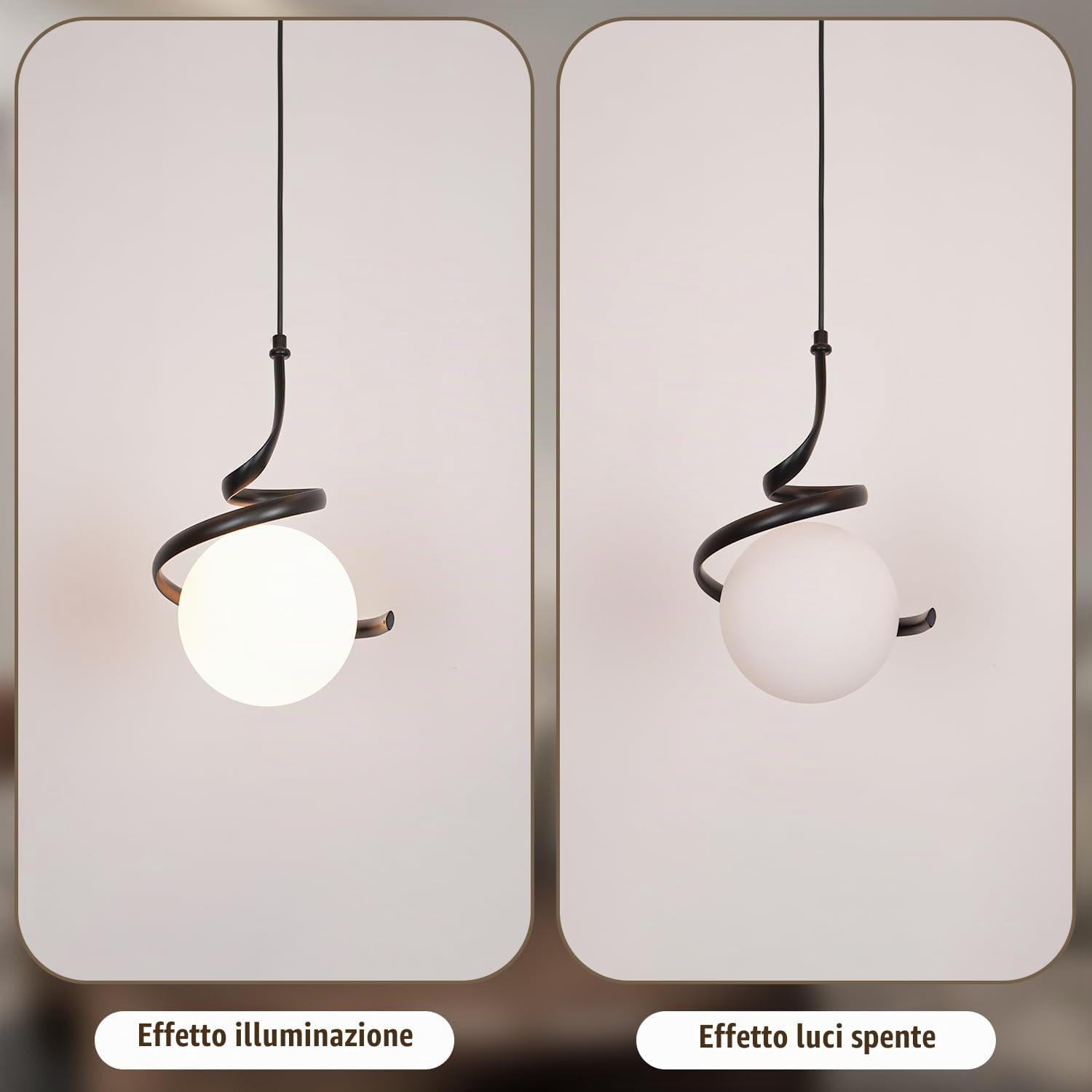 zhxinashu Lampada a Sospensione con Globo in Vetro per Camera da Letto | Lampada a Sospensione Nero, Lampadina G9 Non Inclusa, Cavo Regolabile da 2 Metri, Lampada Vintage per Comodino e Soggiorno