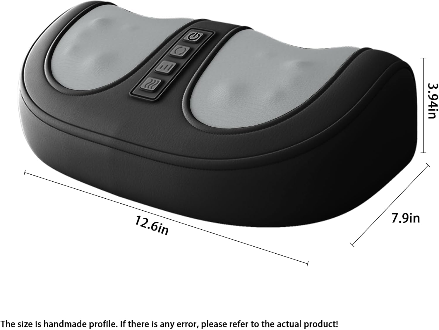 Foot Massager with Heat,with 3 Intensity Levels Shiatsu Kneading,Dual-Frequency Red Light 107.6°F Constant Temperature,Ideal for Feet Pain Relief at Home and Office (Black)