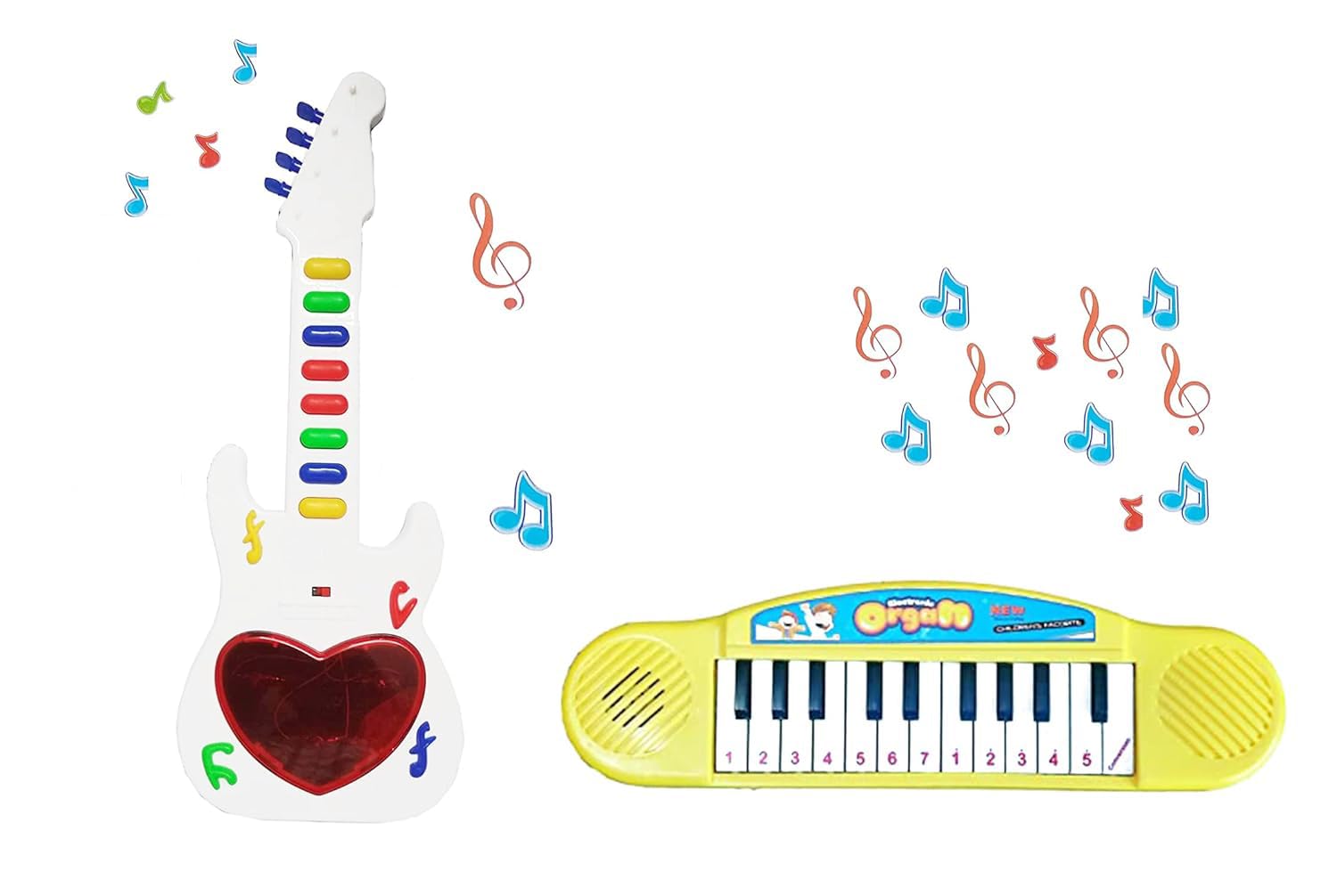VGRASSP Kids Handheld Musical Electronic Toy Guitar with Multi-Function Portable Electronic Keyboard Piano Musical Toys Combo Set (B0BNLCK189) Amazon Price History, Amazon Price Tracker