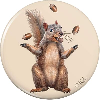 Squirrel Juggling His Nuts Crazy Funny Pinback Button Pin Badge - 3