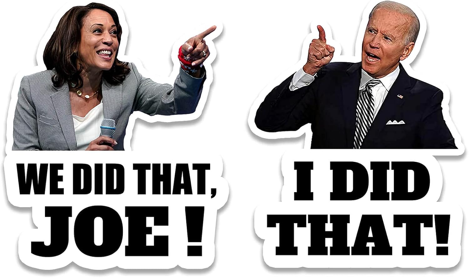 100 Pcs I Did That Biden Stickers, Funny Car Decals of Biden and Harris, Pointed to Left and Right, Suitable for Cars, Motorcycles, Helmets, Laptops and Windows.
