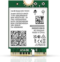 Vista 35 de Adaptador Wi-Fi M.2 Legacy para Intel 9461 Wireless-AC WiFi de 433 Mbps con Bluetooth 5.1 Tarjeta de red de 2.4 GHz y 5 GHz Diseñado para CPU