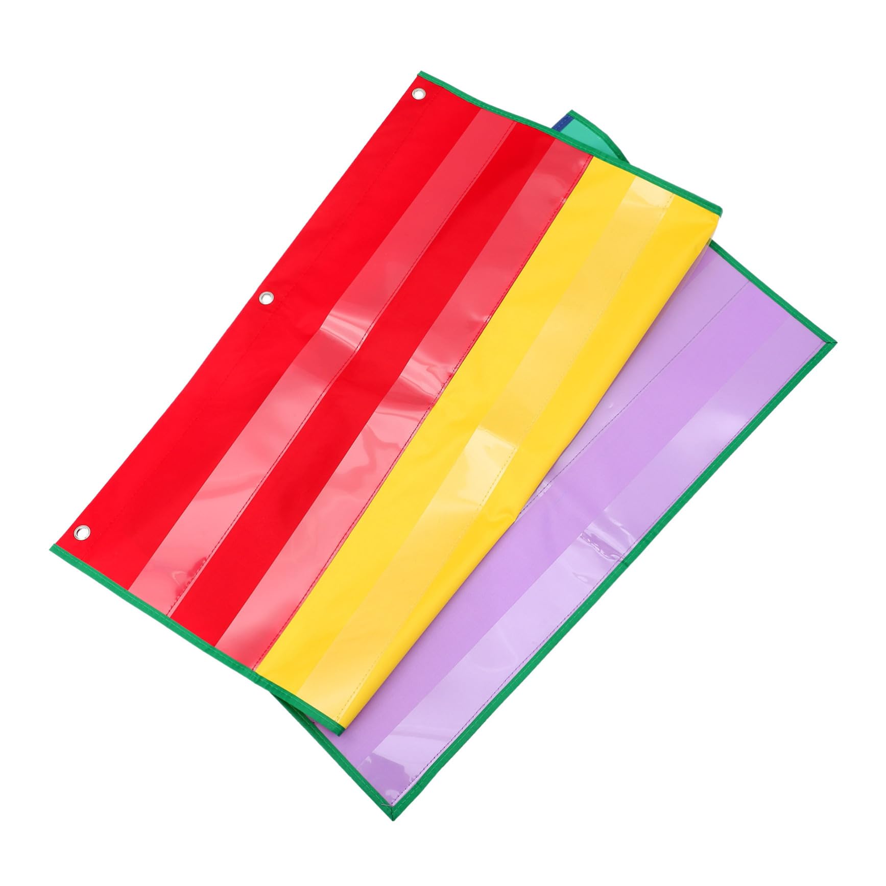 VILLCASE 4piezas Organizador De Tarjetas Didácticas Colgante Soporte De Carteles Para Aula Para Clases Guarderías y Hogar Bolsillos Transparentes Para Almacenamiento De Tarjetas y
