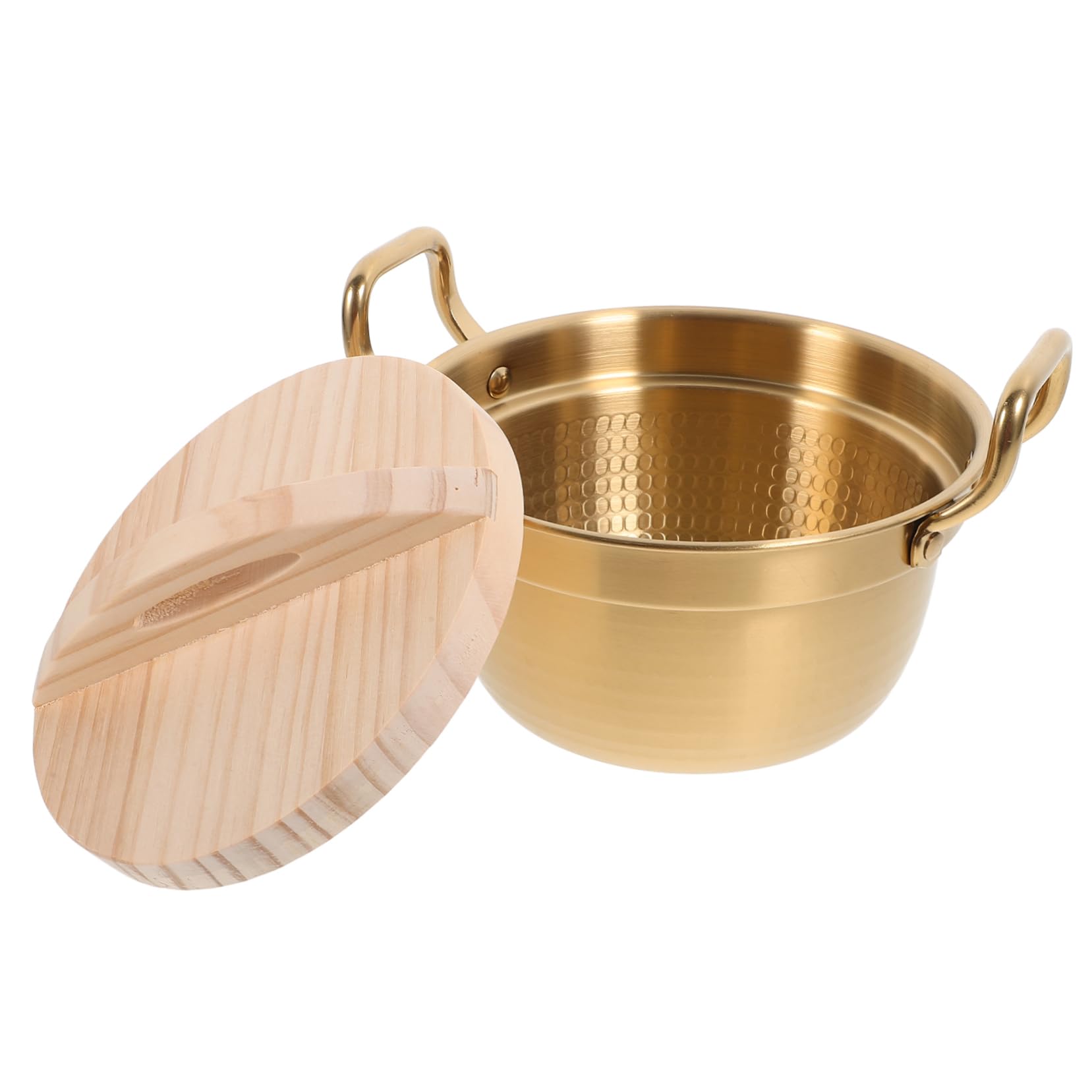 Mikinona Dual Handle Electric Soup Pot Korean Style Ramen Pot Stainless Steel for Cooking Pasta Stews