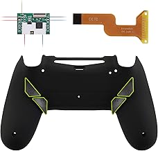 eXtremeRate Soft Touch Black Dawn Programable Remap Kit for PS4 Controller with Upgrade Board & Redesigned Back Shell & 4 Back Buttons - Compatible with JDM-040/050/055 - Controller NOT Included