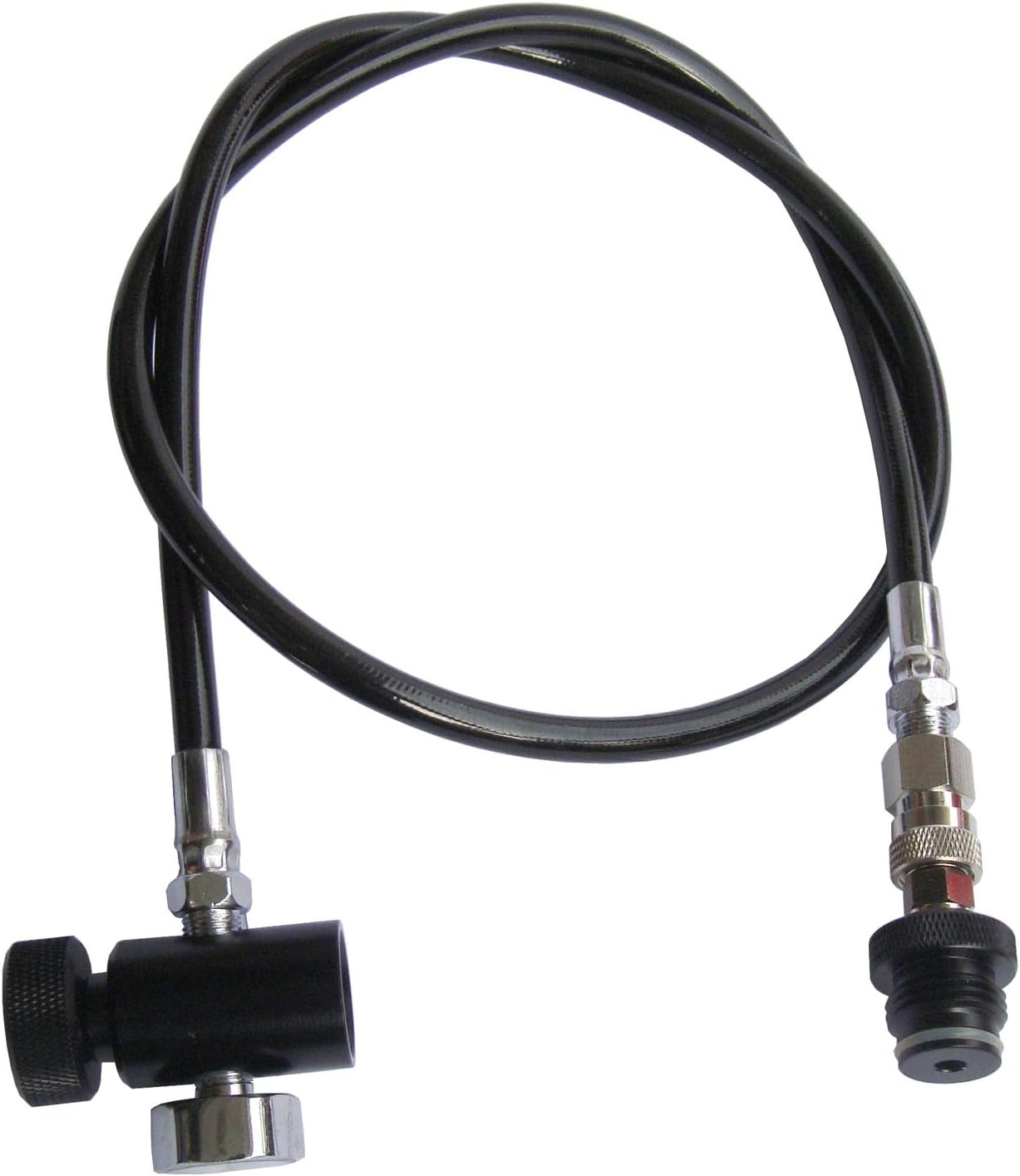 New 36" Paintball High Pressure Hose Line with 3000 PSI Gauge w/Qd