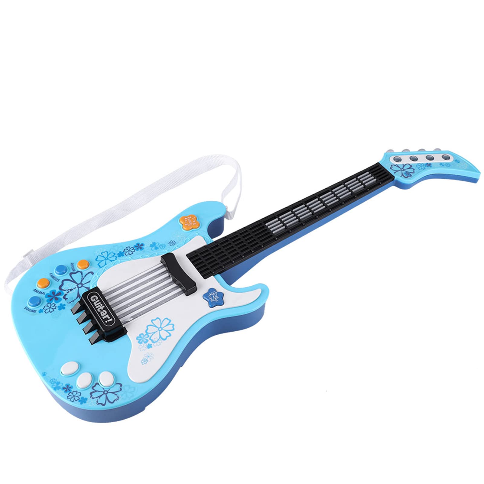 Giocattolo Multifunzionale per Chitarra per Bambini con 4 modalità di Gioco per Bambini, Realizzato in Materiale ABS Sicuro, Strumento Musicale Ideale (Blu)