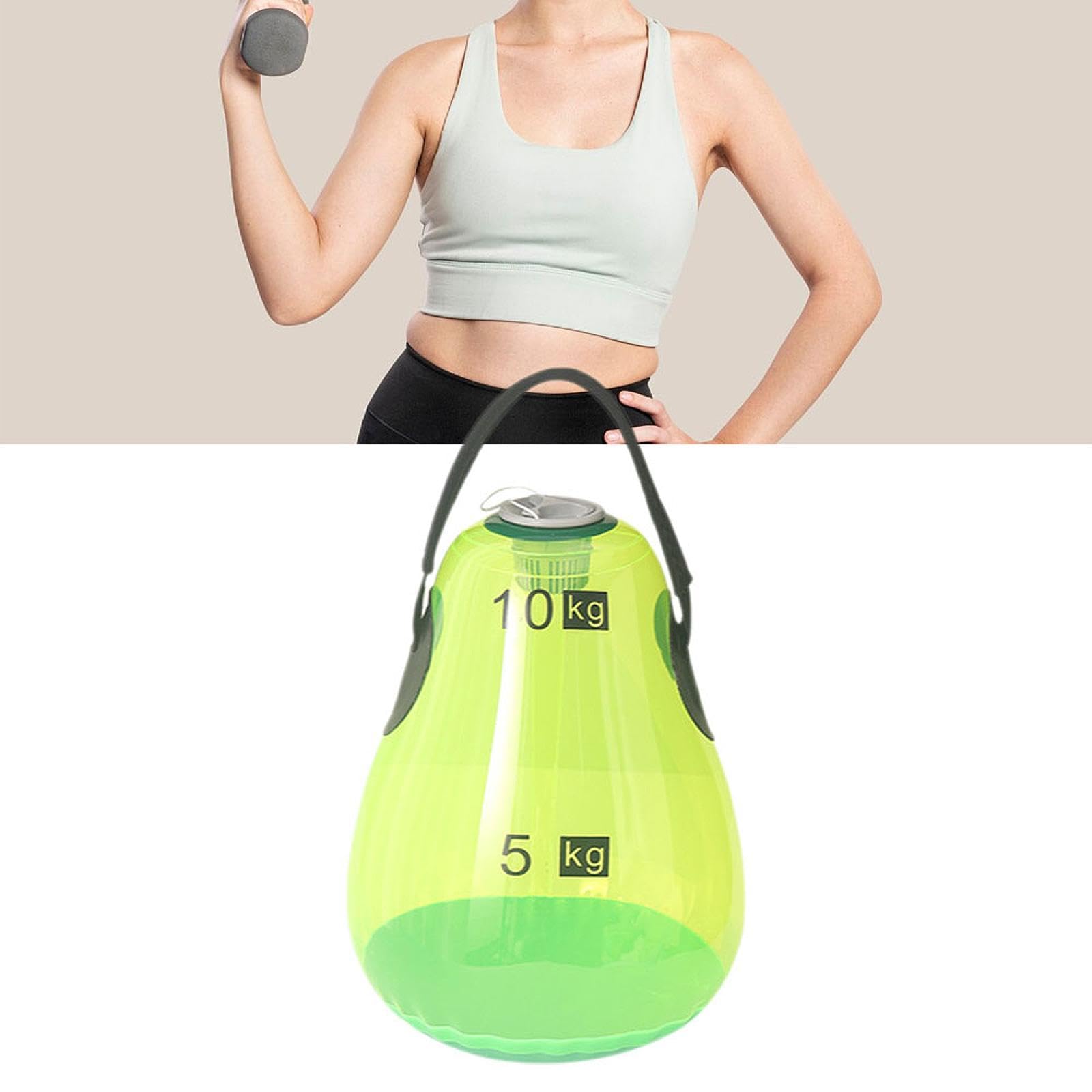 Kettlebell Regolabile, Kettlebell Sportivo Regolabile, Kettlebell da Viaggio per Palestra Domestica, Squat, Sollevamento Pesi, Verde 10kg