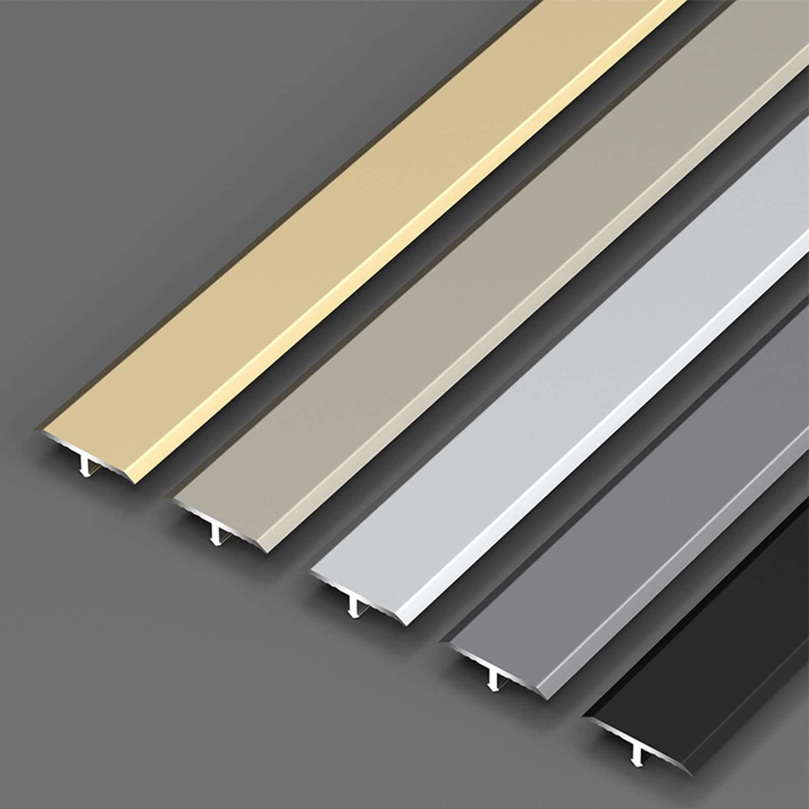 Perfil De Transición De Aluminio Anodizado, Tira De Borde De Umbral Tira De Umbral De Transición, Listones De Transición Al Suelo De Aluminio De 8,8 Pies, 3 Piezas * 90cm (2.9ft)(Gold,3Pcs (90cmx1.5cm