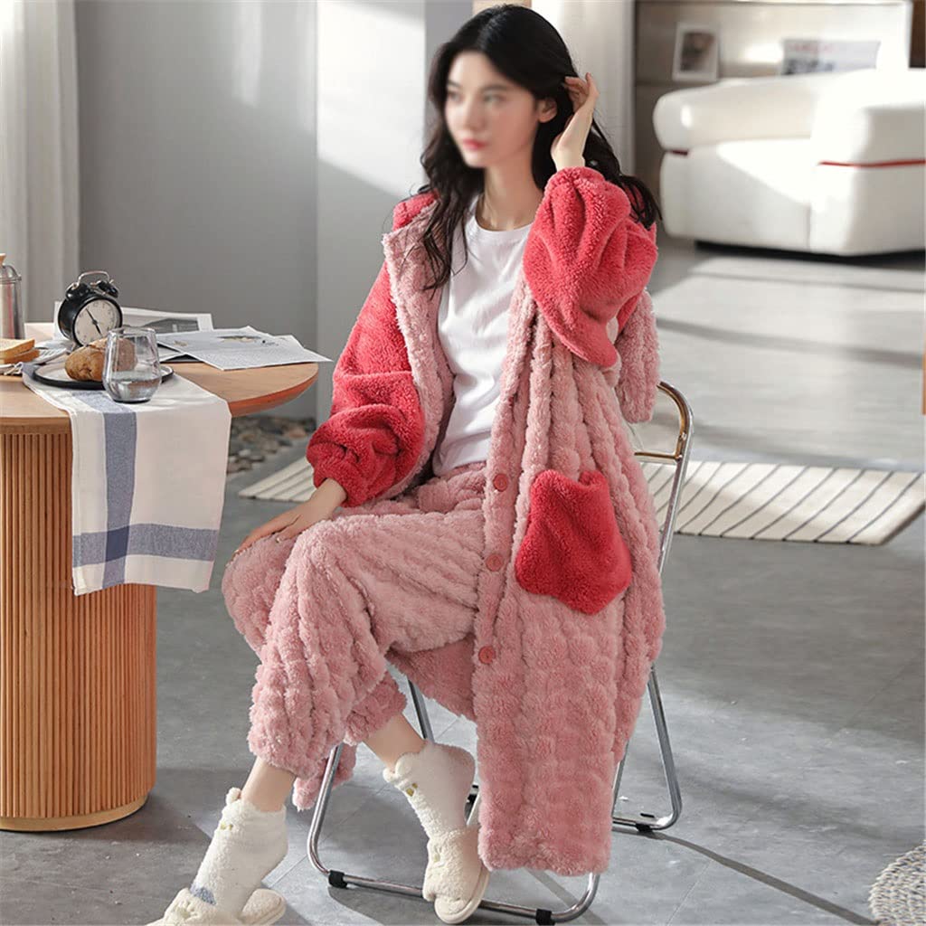 Damskie flanelowe piżamy Zestawy piżam z długim rękawem Bielizna nocna Piżama Piżama Garnitur Loungewear