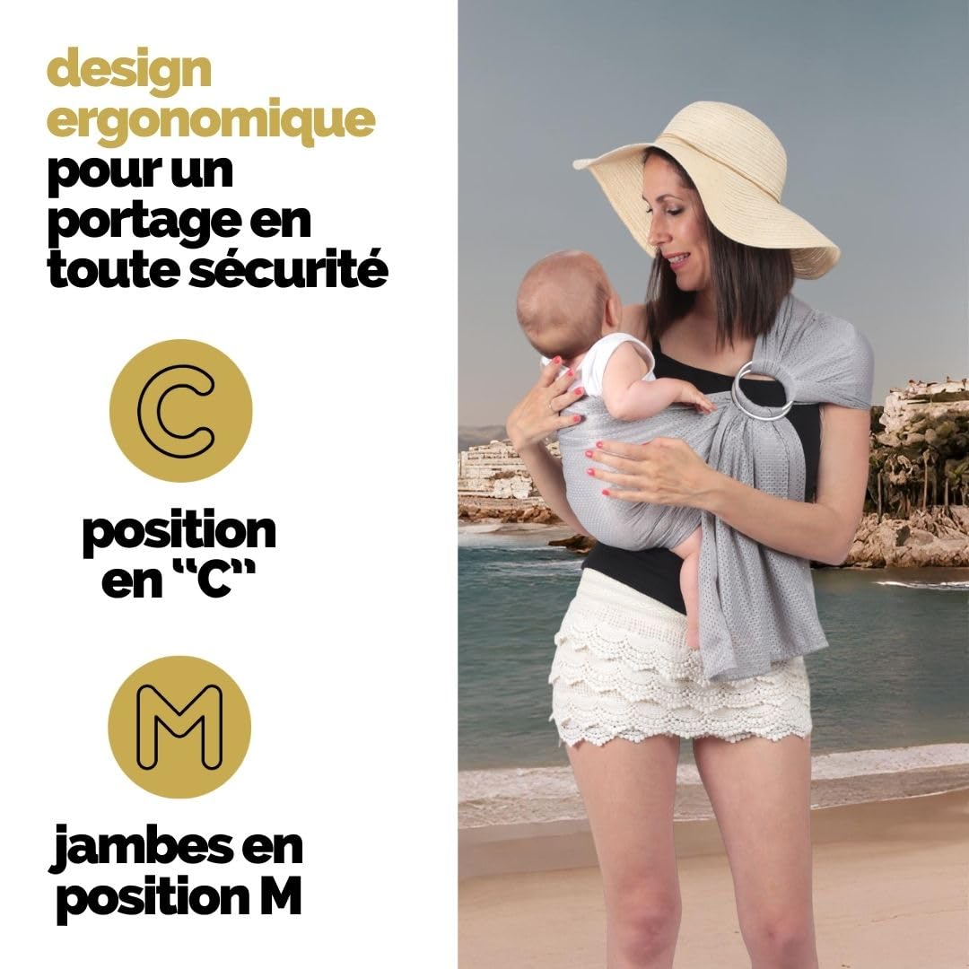 Amarsupiel | Porte-bébé à eau | Séchage ultra rapide | Porte-bébé ergonomique | Certifié OEKOTEX | Fabriqué en Espagne | Facile à utiliser