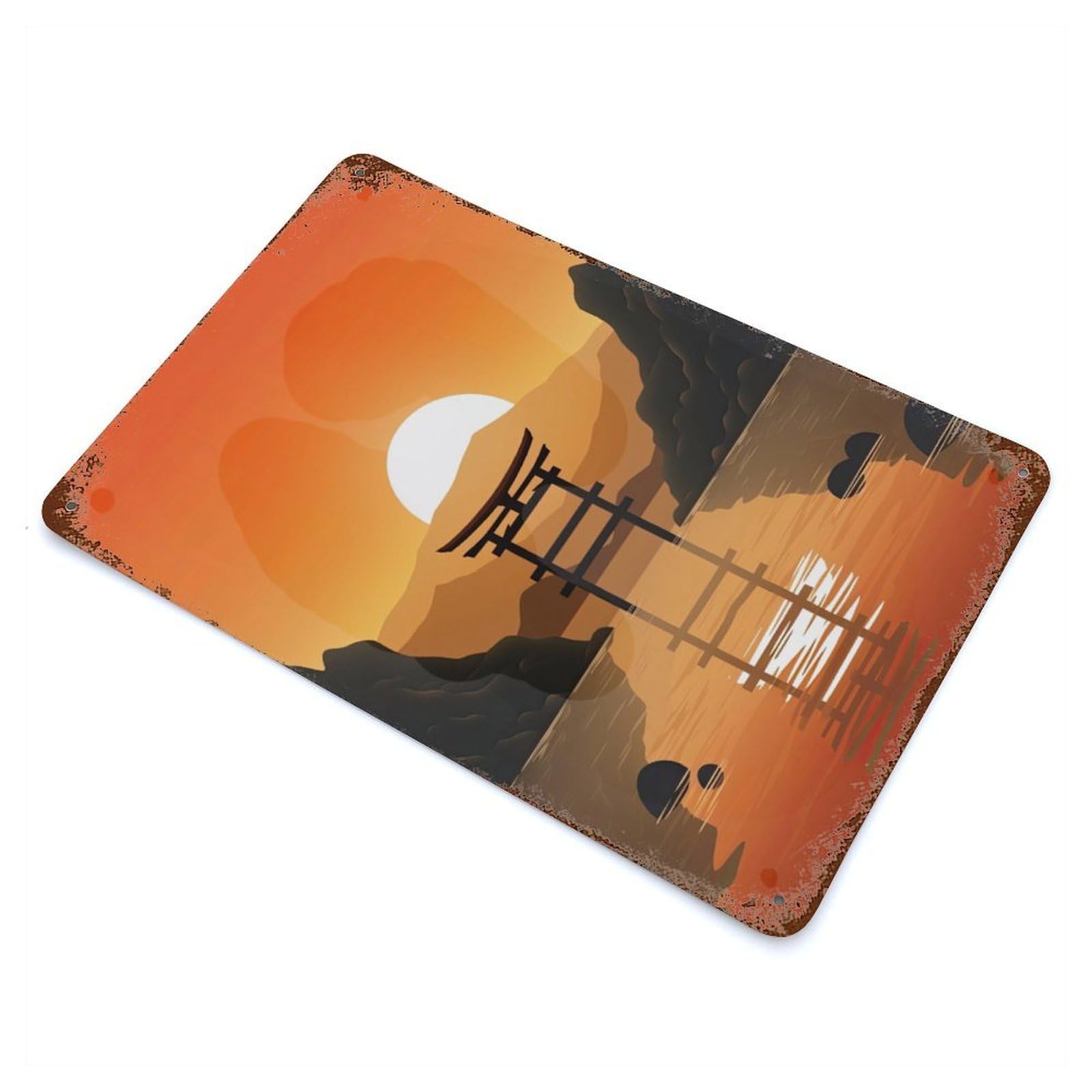 Rust Effect Soul Soothing Shinto Rusty Metal Tin Sign 11.8"x7.9", Old School Wall Decor for Pub, Kitchen And Man Cave Decor