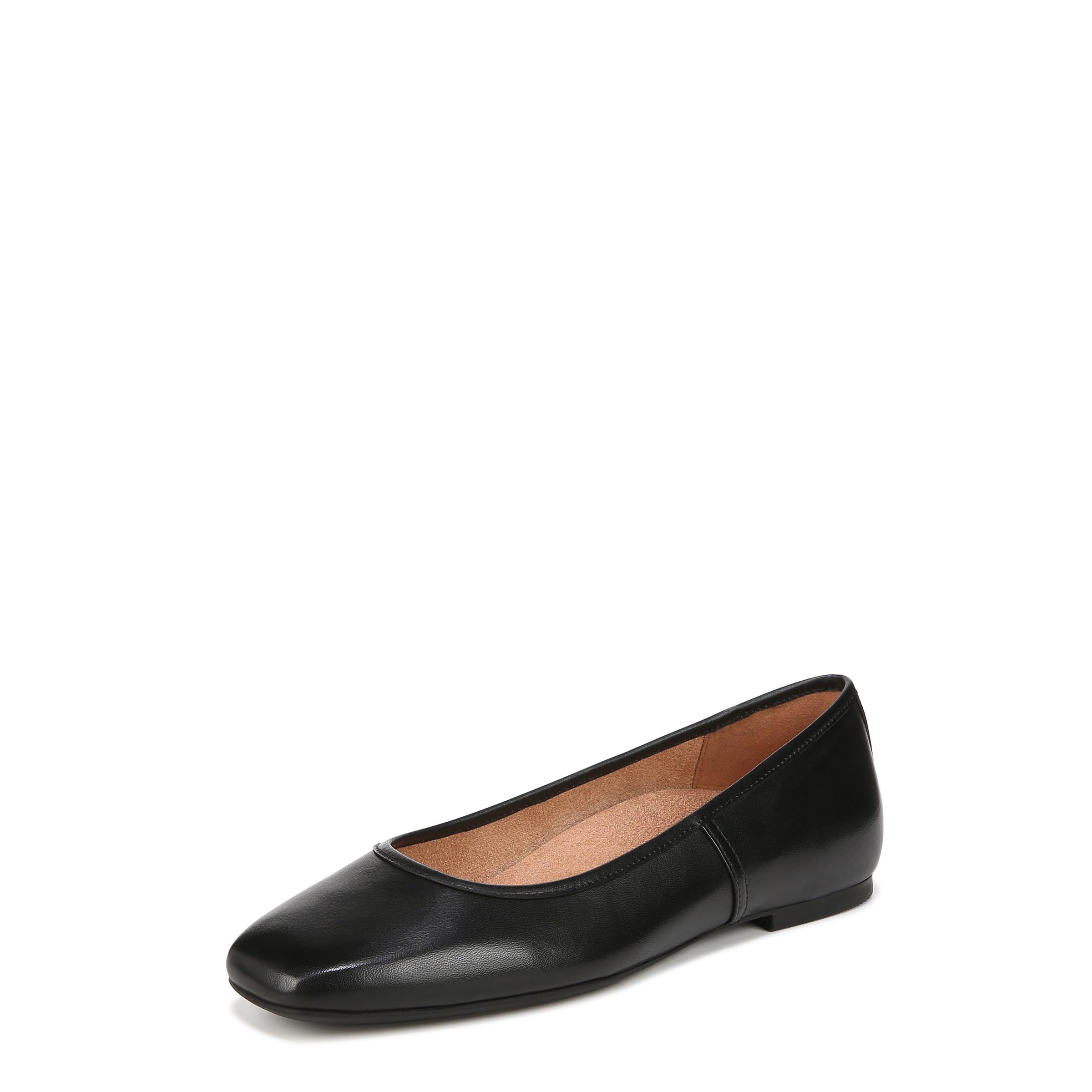 Vionic Women's Orinda Ballet Flat, Black Leather, 6.5 UK