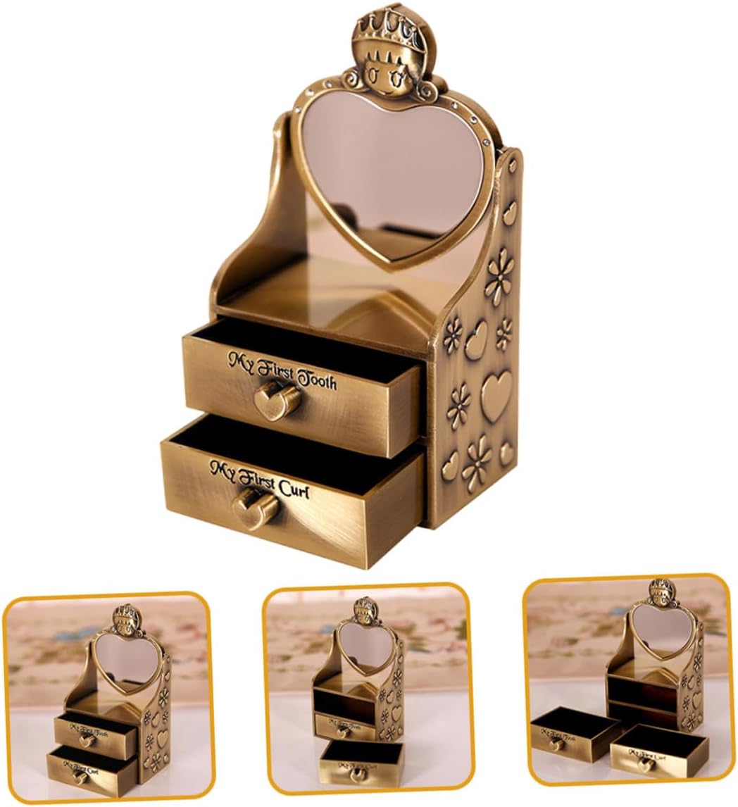 Premium Metal Keepsake Box for First Tooth and Fetal Hair Storage Alloy Material with Creative Design Gift for Newborns and Mothers Sturdy Memory Keeper for Growth
