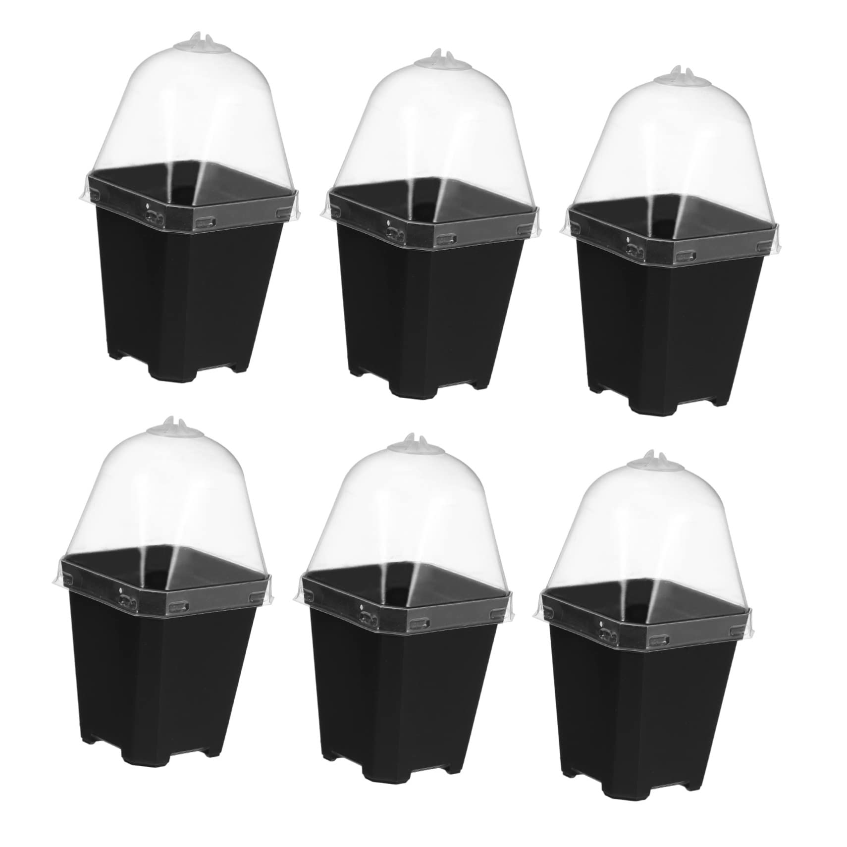 Toyvian Lot de 10 Pots de Semis en Plastique Épais Noirs Trous de Drainage pour Jardinage Intérieur et Extérieur, Conteneurs Solide pour Pépinière, Multiplications et Boutures de Plantes