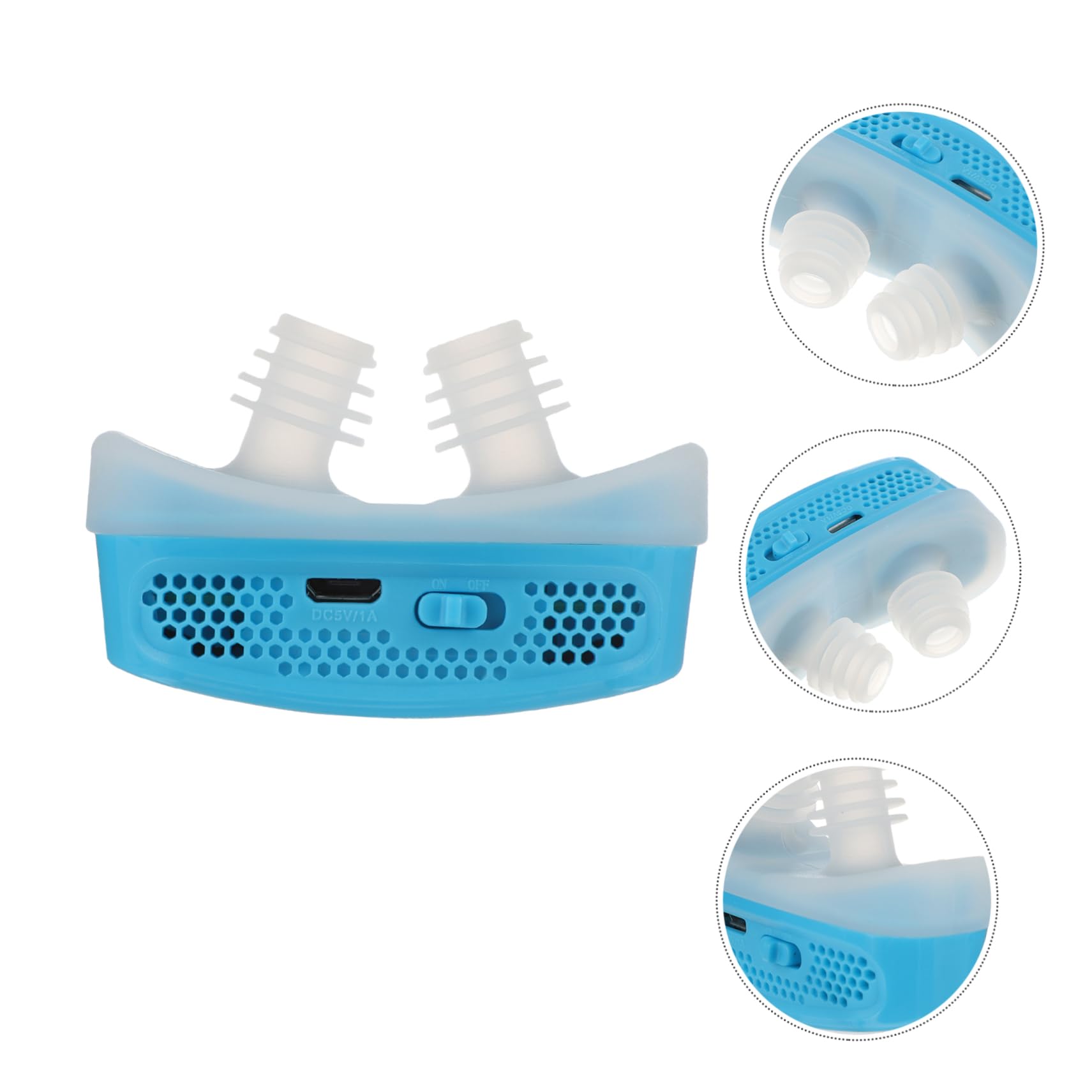 VALICLUD Dispositivo Eléctrico Antirronquidos 2 Unidades Pinza Nasal Nasal Ayuda Automática Para Dormir Filtro Antirronquidos Abs Azul