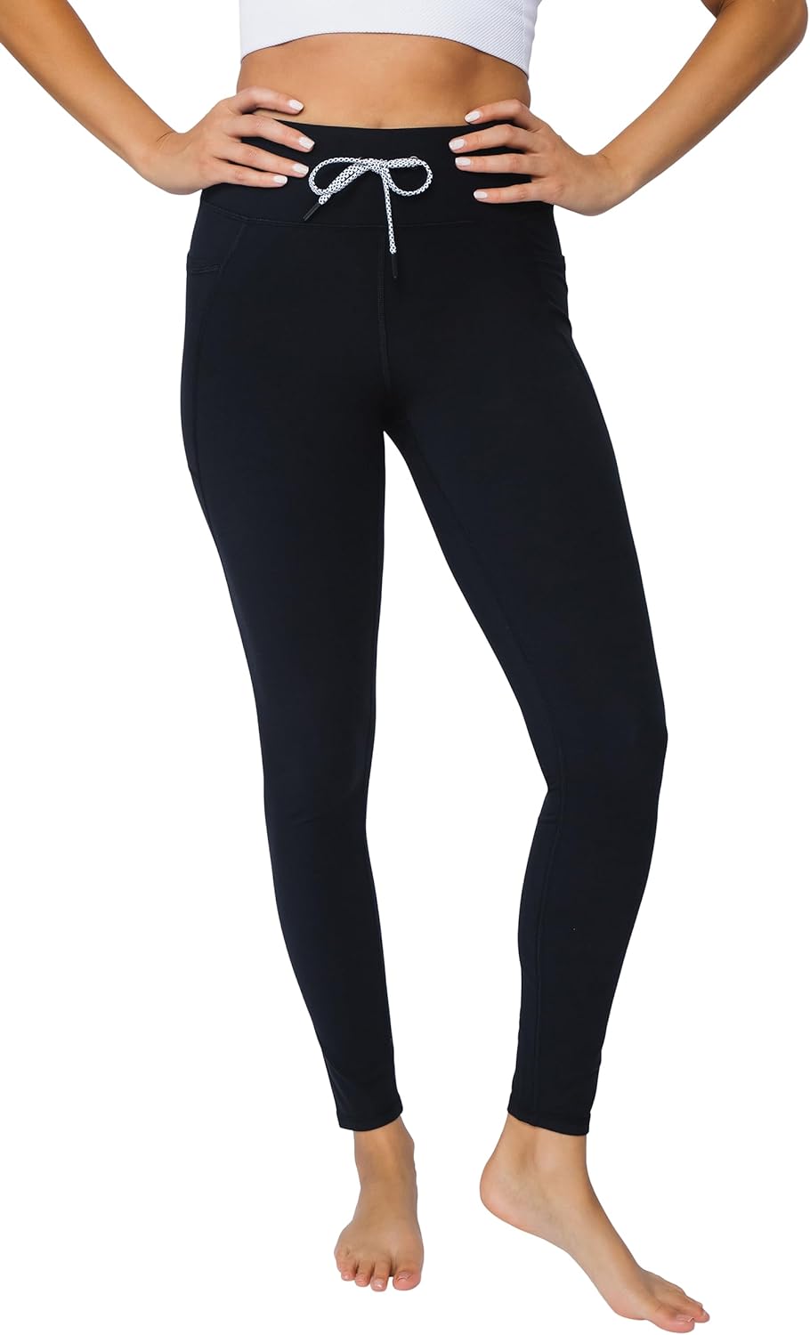 Yogalicious Womens Lux High Waist Full Length Legging with Drawstring & Side Pocket - Image 2