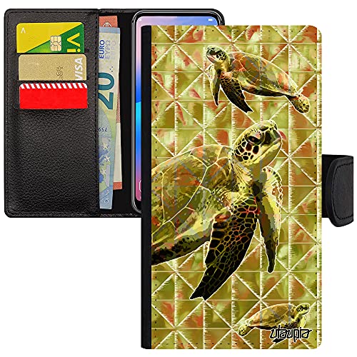Coque pour iPhone SE 2022 Portefeuille idéale pour voyager léger avec son style tortue marine