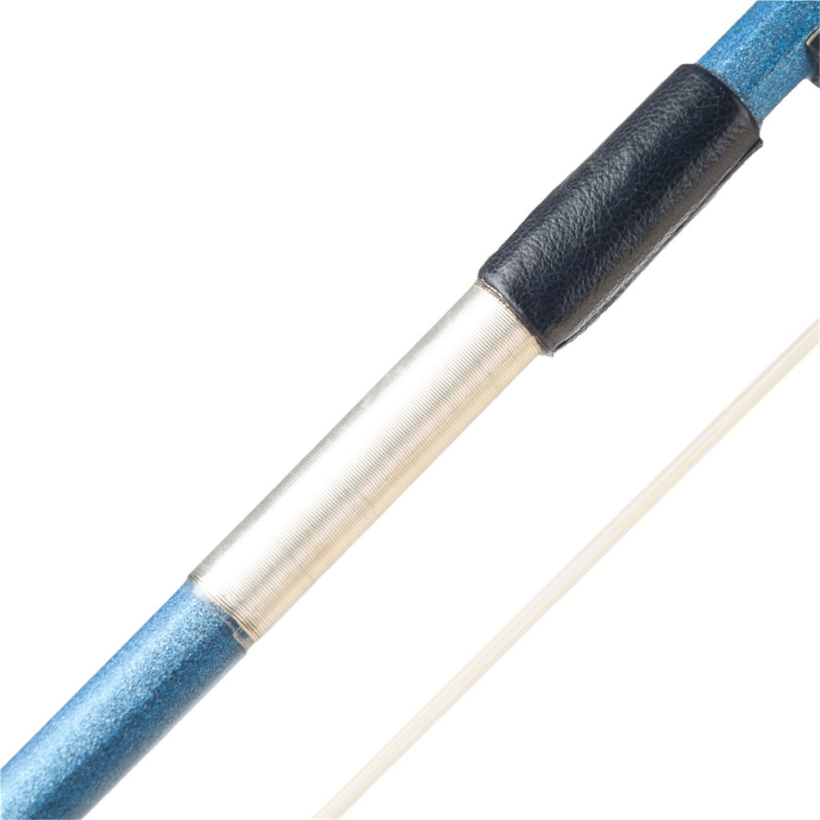 Arcos De Violín Para Principiantes Fibra De Carbono Azul Envuelta Con Hilo Plateado Cordal Ébano Doble Ojo Pez Arco Violín(1-2)