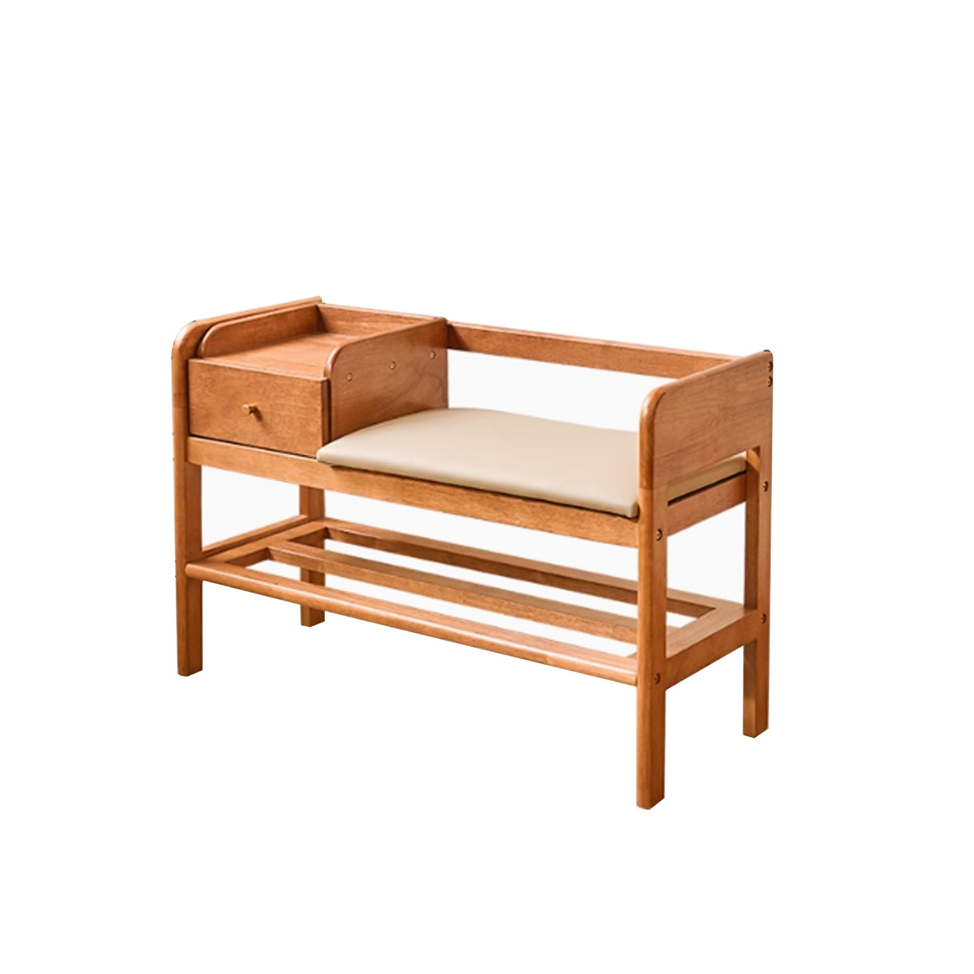 Banc de rangement pour entrée en bois de cerisier éliminant le désordre des chaussures