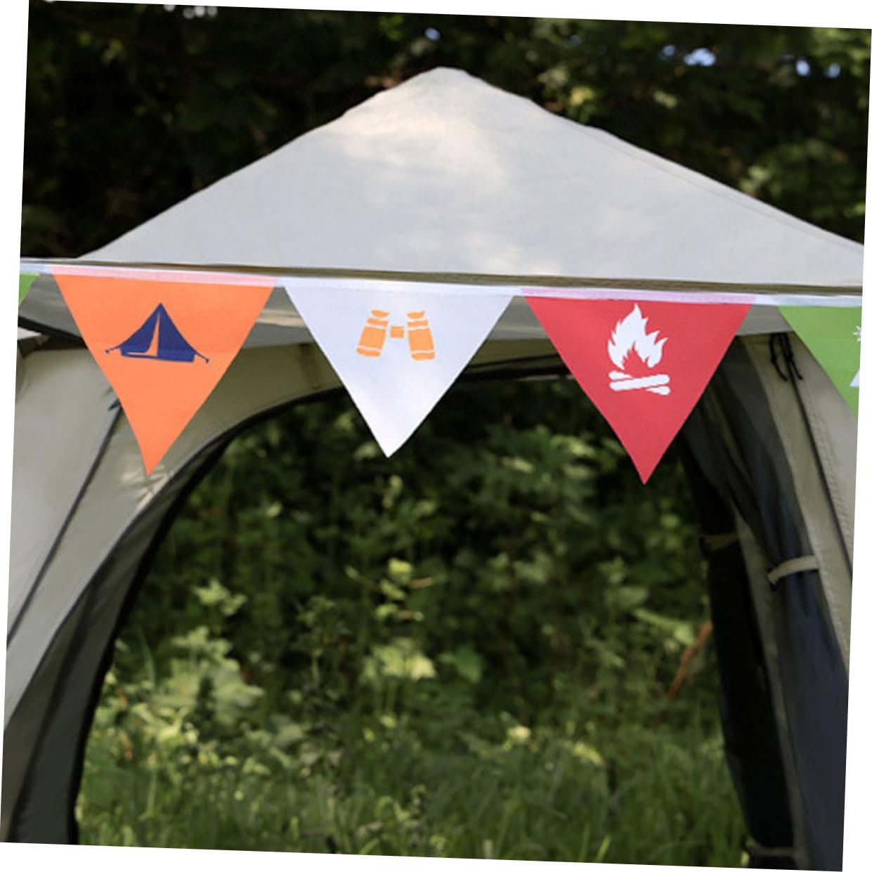 Alipis 4stücke Party-dreiecksflagge Für Camping Feste Wetterfeste Wiederverwendbare Outdoor-dekoration Vielfarbige Wimpelkette Für Garten Festivals Und Campingpartys
