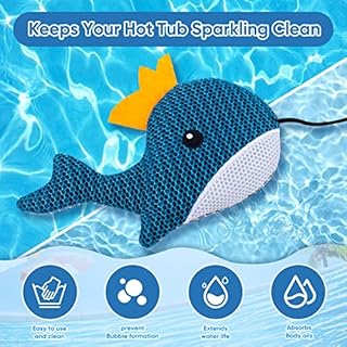 Hot Tub Scum Absorber Whale - 2 Pack Oil Absorbing Hot Tub Floating Sponge Cleaner Absorber, Keeps Water Clear, Reusable Pool Scum Absorber Hot Tub Spa Accessories